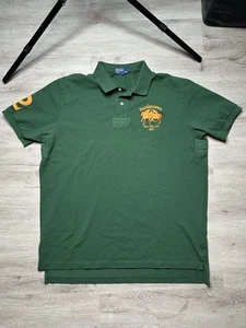 Vintage POLO RALPH LAUREN Polo T-SHIRT MENS SIZE XXL New York Green Orange - Picture 1 of 6
