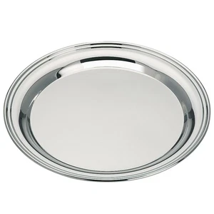 rundes glänzendes versilbertes Tablett Ø 25 cm - Bild 1 von 1