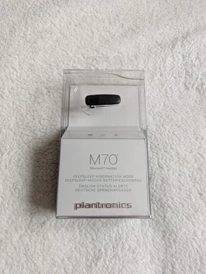 Brand New - Plantronics M70 Bluetooth Headset -  Black / White (Sealed) - Image 1 of 4