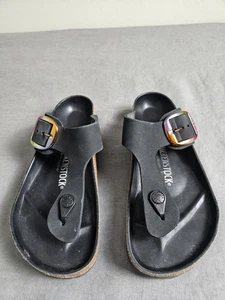 BIRKENSTOCK SLIDES WOMAN GIZEH BIG BUCKLE HIGH-SHINE BLACK EU 38 US 8 - Bild 1 von 7