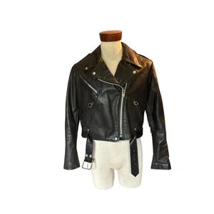 Vintage Brooks Leather Fringe Moto Jacket w/ Removable Liner Size 40 - Picture 1 of 12