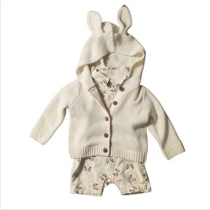 Hanna Andersson Outfit Set Baby 6-12 M creme Hasenohren Pullover und Strampler - Bild 1 von 13