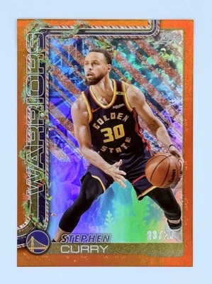 Stephen Steph Curry 2025-26 Topps Basketball Holiday Orange Foil #/25 SP GSW - Image 1 of 2
