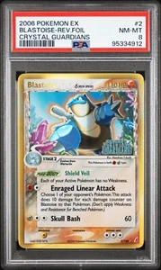 Pokemon Blastoise 2/100 Reverse Crystal Guardians  Graded PSA 8 - Picture 1 of 2