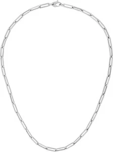 Floreo 14k White Gold Hollow Paperclip Link Chain Necklace - 18 Inch - Picture 1 of 4