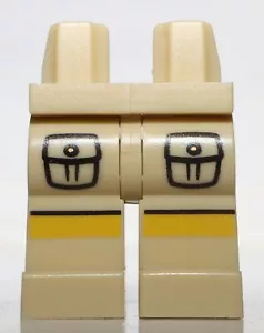 Lego Tan Hips and Legs Cargo Pockets Front Yellow Stripes Pattern - Picture 1 of 1