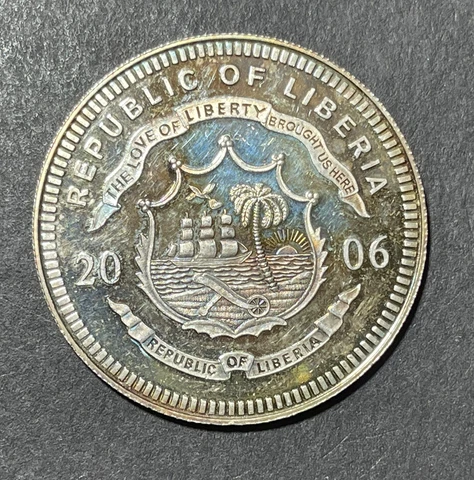 2006 Liberia 20 Dollars Silver Coin High Grade Cover