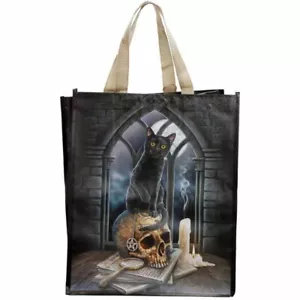 LISA PARKER SPIRITS OF SALEM CAT SKULL REUSEABLE SHOPPING CARRIER TOTE BAG - Picture 1 of 1