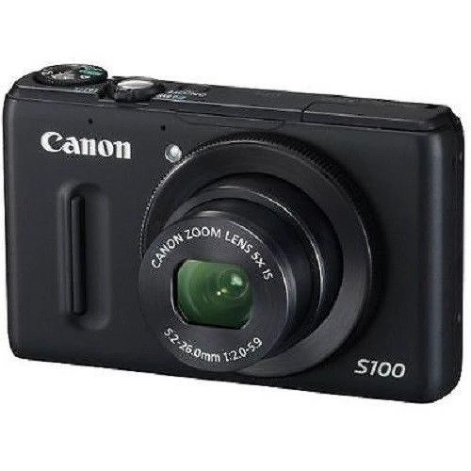 USED Canon PowerShot S100 12.1 MP CMOS Black Excellent FREE SHIPPING - Image 1 of 1