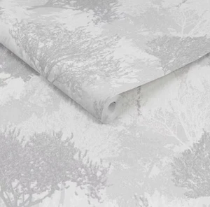 Superfresco Easy Birch Forest Silver Wallpaper - Picture 1 of 4