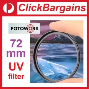 FOTOWORX 72mm UV camera lens filter ultraviolet protector 72 mm Canon Nikon Sony - Picture 1 of 10