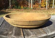 Antique Wood New England Prim Dough/Bread Bowl Footed Base Grooved Rim 12" Farm