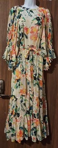 TED BAKER Maxikleid Kiyrie weiß Ballonärmel - Größe 1 / UK 8 / US 4 - Bild 1 von 9