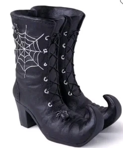 Halloween Decorative WITCH BOOTS Tabletop Decor/ Planter 13" Hocus-Pocus NEW - Picture 1 of 8