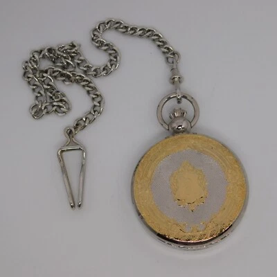 Majesti Three-Hand Quartz Analog Men's Pocket Watch on Chain New Battery - Image 1 of 4