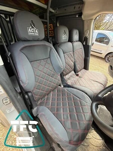 SEAT COVERS FOR Citroen Berlingo ECO LEATHER Bentley Stitching  Seats 2+1 LOGOS - Picture 1 of 5