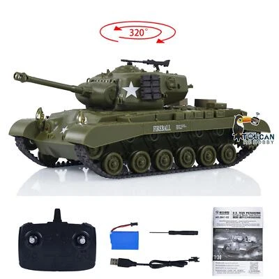 1/30 2.4G Heng Long Radio Control RC Infrared Battle Tank Pershing M26 3841-02 - Image 1 of 4