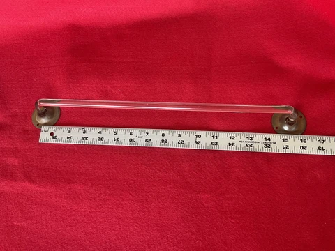 ANTIQUE VINTAGE GLASS TOWEL ROD WITH ORIGINAL BRACKETS 15” BARN FIND Cover