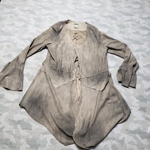 Vocal Cardigan Top Womens Large Gray V-Neck Long Sleeve Light Weight - Picture 1 of 9