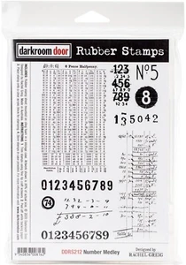 Darkroom Door Cling Stamps 7.3"X5.1" Number Medley (in a storage case) - Picture 1 of 2