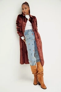 Chaqueta plumero Free People Sienna de terciopelo aplastado XS - Imagen 1 de 9