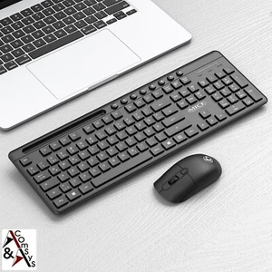 Kabellose PC Tastatur Maus Set leise Tasten QWERTZ Deutsch Wireless Combo AN-400 - Picture 1 of 11