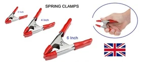 SMALL MEDIUM LARGE Metal Strong SPRING CLAMPS Woodworking Clips PVC Coated Ends - Picture 1 of 6