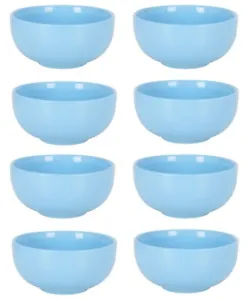 Cereal Breakfast bowls 13.5x6.7cm Zinnia BLUE 700ml -SET OF 8- - Picture 1 of 3