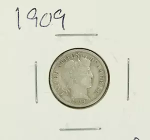 1909 Barber Dime : Fine + - Picture 1 of 2