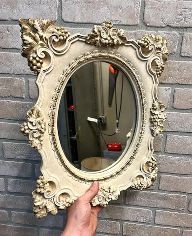Vintage 1959 Universal Statuary Corp Ornate Grape Scroll Wall Mirror Victorian Cover