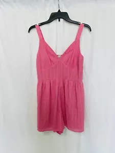 AE American Eagle einfarbig rosa Korsett Strampler Shorts 100% Baumwolle Größe L - Bild 1 von 8