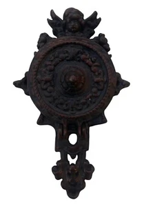 VTG Cast Iron Cherub Sconce Candle Holder Angel Indoor Outdoor Garden Rococo - Picture 1 of 6