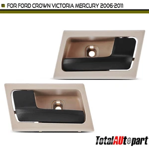 2x Black & Beige Interior Door Handle for Ford Crown Victoria 06-11 Front / Rear - Picture 1 of 8