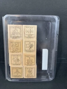 Stampin' Up Love Notes 8pc Wood Mount Stamps Mixed Celebration -2003-NEW - Picture 1 of 4
