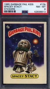 1985 GPK Garbage Pail Kids 1st Series Stickers #13b Spacey Stacy PSA 8 - Picture 1 of 2