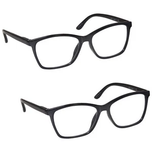 2 Packs Mens Large Designer Style Reading Glasses Spring Hinges UV Reader RR51 - Picture 1 of 8