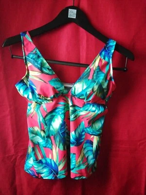 New Women's Caribbean Joe Floral Swim Tankini Top Size 8 - Изображение 1 из 4