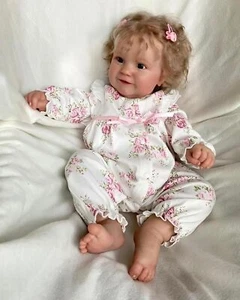 20 Inches Real Baby Size Rooted Curly Hair Sweet Face Lifelike Reborn Baby Do... - Picture 1 of 4