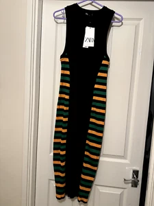 Zara striped ribbed dress M - Picture 1 of 5