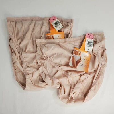 Lote de 2 Hi-kini Vintage Talla 7 Bali Sassy Skamp Beige Desnudo Elastizado 2437 Nuevo Foto 1 de 4