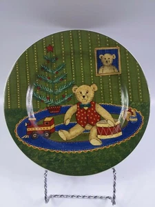 Holiday Cheer salad plate Warren Kimble Sakura Teddy Tree 8.25" disc Christmas - Picture 1 of 4