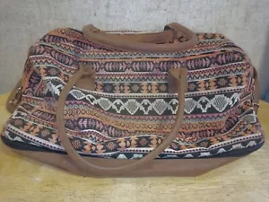 MyMealivos Weekender Bag Carry-On Aztec style Duffle Tote with shoe pouch - Picture 1 of 5