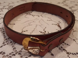 Vintage Jugend Kinder Junge Gr. 22 24 braun genarbtes Leder Western Gürtel Cowboy - Bild 1 von 13