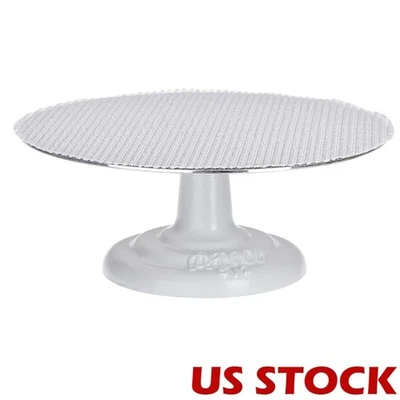Almohadilla antideslizante de hierro fundido de 12" con soporte para pasteles giratorio redondo para decoración de pasteles tocadiscos Foto 1 de 4
