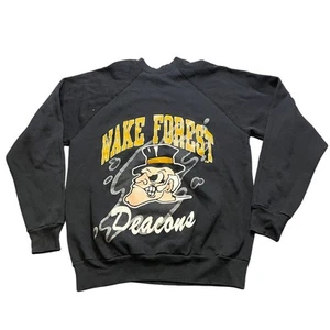 Vintage Wake Forest Demon Deacons schwarz Rundhalsausschnitt Grafik Logo Tultex Large - Bild 1 von 6