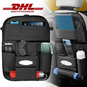 Auto Rückenlehnenschutz Auto Rücksitz Organizer PU Leder Kinder Rücksitzschoner, - Bild 1 von 16
