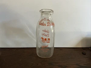 Vintage Ein Quart Milchflasche, Antos Dairy; Dudley, Massachusetts; ES1001 - Bild 1 von 7