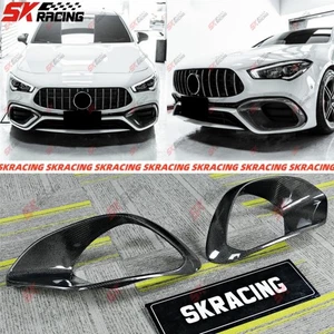 Front Fog Light Frame Air Vent For Benz CLA45 AMG W118 20-25 Carbon Fiber/Glossy - Picture 1 of 29