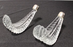 Pair VTG Glass Perfume Atomizer Arms – Art Deco Czech Leaf Design w/Metal caps - Picture 1 of 7