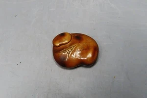 Holz Obidome Netsuke von Unkoku Omura Saubohnenmotiv handgeschnitzt Japan - Bild 1 von 7